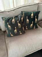 Mooie groene velourse Kussens, Ophalen of Verzenden, Zo goed als nieuw, Vierkant