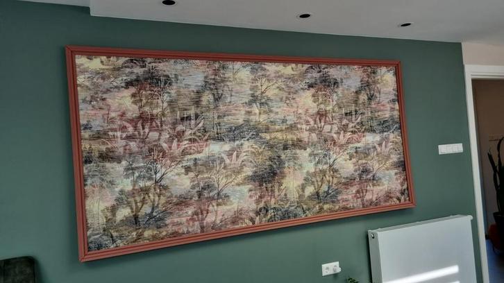 Abstract Kunstwerk met lijst, Antiek en Kunst, Antiek | Kleden en Textiel, Ophalen