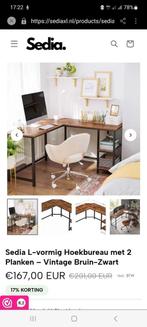 L-vormig hoekbureau met 2 planken, Huis en Inrichting, Bureaus, Ophalen of Verzenden, Zo goed als nieuw