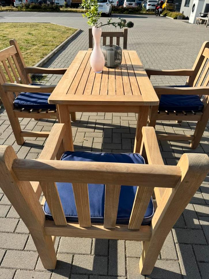 Barlow Tyrie Tuinset Tafel Stoelen teak top, Tuin en Terras, Tuinsets en Loungesets, Gebruikt, Ophalen of Verzenden