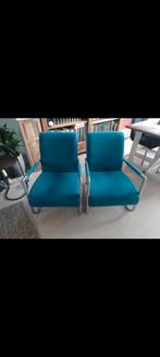 Turquoise stoelen 2 stuks henders en hezel, Huis en Inrichting, Fauteuils, Zo goed als nieuw, Ophalen