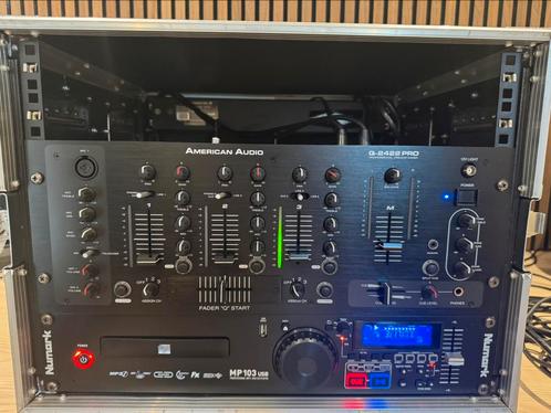 Versteker + MP3 in Odyusa flightcase compleet, Muziek en Instrumenten, Versterkers | Keyboard, Monitor en PA, Zo goed als nieuw