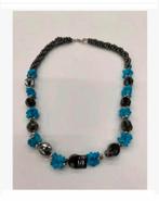 Ketting hematiet met blauwe howliet gevlochten 3 laags 47 cm, Nieuw, Ophalen of Verzenden, X, X
