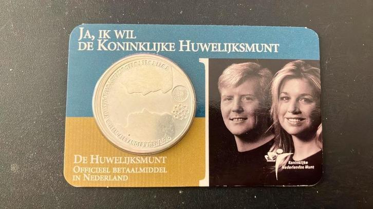Koninklijke Huwelijksmunt in coincard, Postzegels en Munten, Munten | Nederland, Losse munt, Euro's, Koningin Beatrix, Zilver