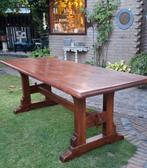 Oud eiken kloostertafel eettafel 220x84x77, Huis en Inrichting, Antiek vintage landelijk, Eikenhout, 200 cm of meer, Zo goed als nieuw