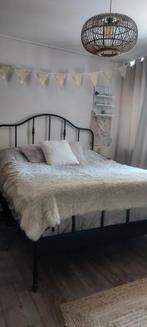 Compleet Bed matras en topper elektrische lattenbodem 160/2, Huis en Inrichting, Slaapkamer | Bedden, Ophalen, Zwart, Romantisch