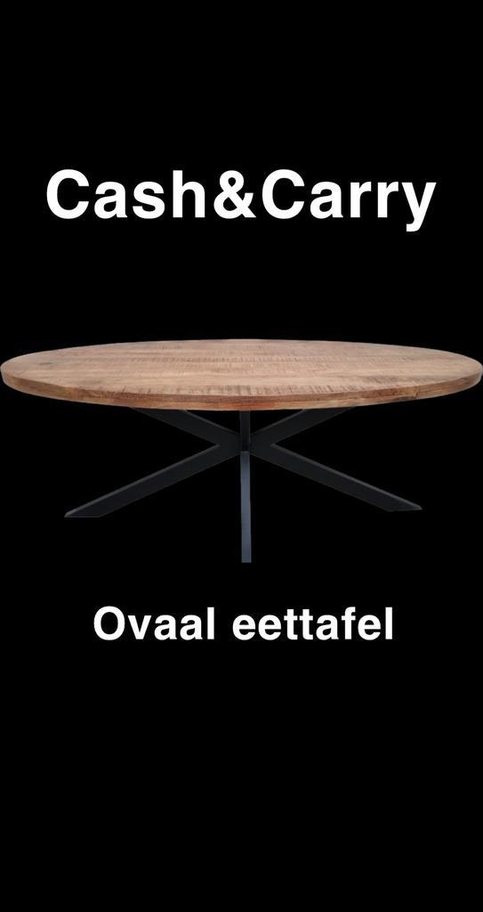 Eettafel ovaal mangohout Cash&Carry, Huis en Inrichting, Tafels | Eettafels, Nieuw, Ovaal, Ophalen of Verzenden