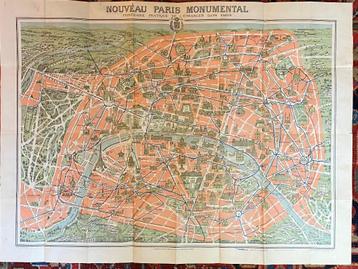 Kaart en gids met monumenten van Parijs 1930 beschikbaar voor biedingen