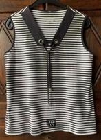 Blauw-wit gestreepte top, hemd; oto 51 cm; Gina Laura; katoe, Kleding | Dames, Ophalen of Verzenden, Zo goed als nieuw, Blauw