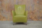 ZGANieuw limegroene leren Montis Windy design fauteuil!, Huis en Inrichting, Fauteuils, Montis, Design, Montis, 75 tot 100 cm