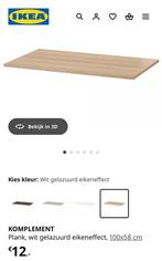 1 IKEA Pax Komplement plank wit gelazuurd eiken 100x58 cm, Ophalen, 50 tot 100 cm, Zo goed als nieuw, Minder dan 100 cm