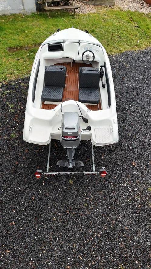 Quickzilver 470, Watersport en Boten, Speedboten, Gebruikt, 3 tot 6 meter, Benzine, Minder dan 70 pk, Polyester, Buitenboordmotor