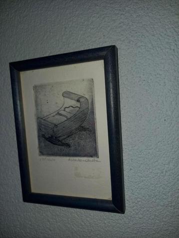 Klein kunstwerkje wieg ets Rike van de Ven beschikbaar voor biedingen