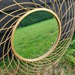 Grote gouden spiegel wandspiegel muurspiegel mooi design, Huis en Inrichting, Woonaccessoires | Spiegels, Ophalen, Rond, Zo goed als nieuw