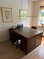 Prachtig antiek tweepersoons bureau met stoelen, Ophalen, Zo goed als nieuw