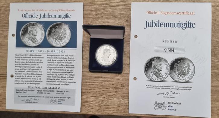 Willem Alexander 10 jr Koning, Postzegels en Munten, Munten | Nederland, Losse munt, Euro's, Koningin Beatrix, Zilver, Geboorte of Huwelijk