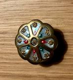 Vintage messing Pillendoosje ingelegd met parelmoer., Ophalen, Huis en Inrichting