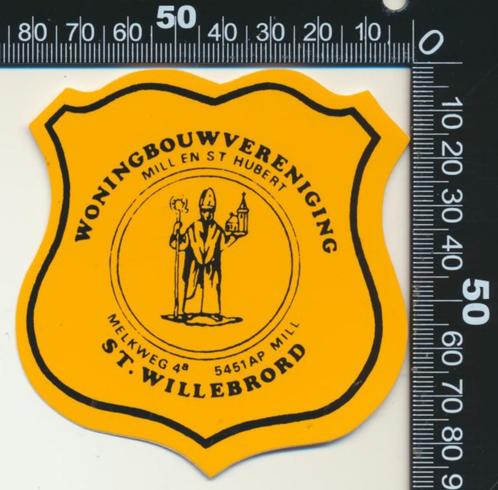 Sticker: Woningbouwvereniging Mill en Sint Hubert - Sint Wil, Verzamelen, Stickers, Zo goed als nieuw, Bedrijf of Vereniging, Ophalen of Verzenden