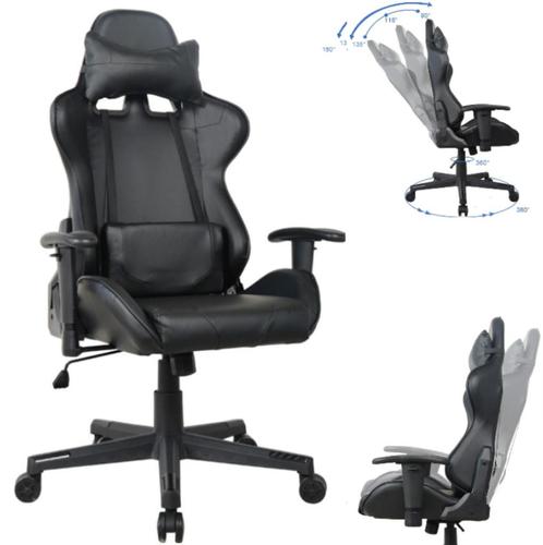 Bureaustoel gamestoel Thomas - racing gaming stijl stoel, Huis en Inrichting, Bureaustoelen, Nieuw, Bureaustoel, Zwart, Ergonomisch