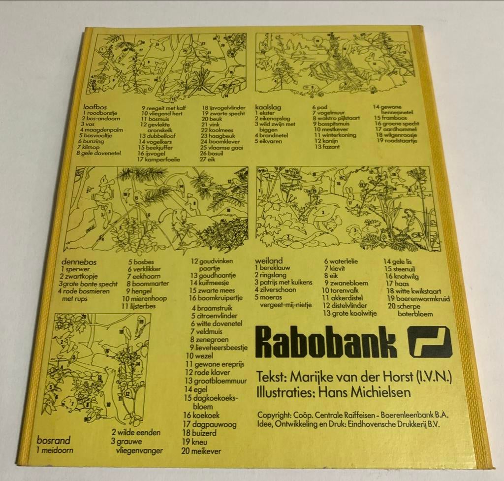 Kartonboekje Bladeren in het bos - Rabobank uitgave, Verzamelen, Ophalen of Verzenden, Zo goed als nieuw, Overige typen