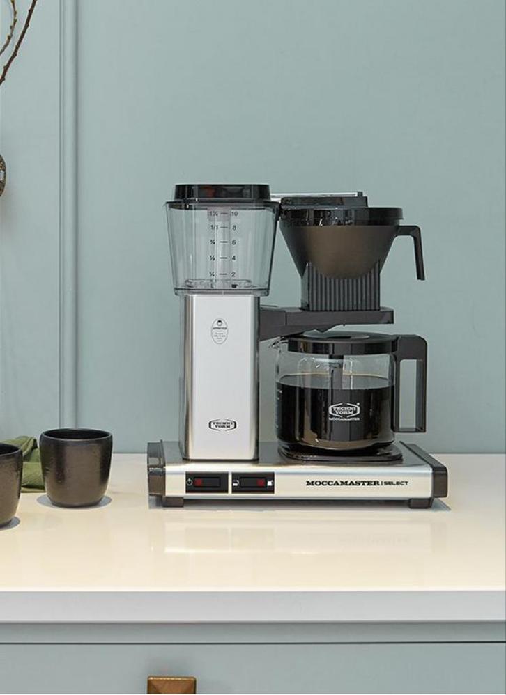 Moccamaster KBG Select - Koffiezetapparaat RVS, Witgoed en Apparatuur, Koffiezetapparaten, Zo goed als nieuw, Gemalen koffie, Koffiemachine
