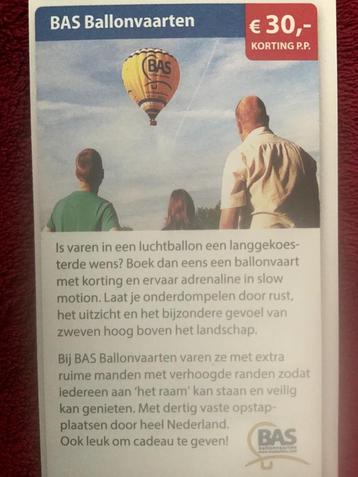 BAS Ballonvaarten Voordeelbon beschikbaar voor biedingen