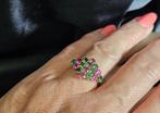 Gouden Vintage ring met edelstenen tourmalijn. 2025/341., ., Ophalen of Verzenden, Zo goed als nieuw, Met edelsteen