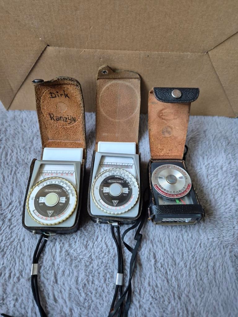 Drie Belichtingsmeters - Vintage Fotografie, Audio, Tv en Foto, Fotografie | Doka Toebehoren, Ophalen of Verzenden, Gebruikt, Doka-onderdelen