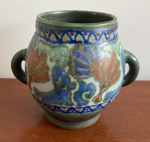 Plateelbakkerij Zuid Holland - vaasje decor Otulus uit 1919, Antiek en Kunst, Antiek | Keramiek en Aardewerk, Ophalen of Verzenden