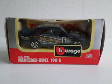 Mercedes-Benz 190 E blauw 1:43 Bburago