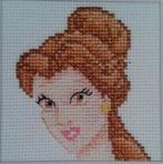 Borduurpatroon Disney prinses Belle 7x7 cm., Ophalen of Verzenden, Zo goed als nieuw, Handborduren, Patroon