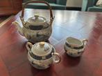 Theepot, suikerpot en melkkannetje pauw Japans porselein, Antiek en Kunst, Ophalen of Verzenden