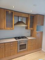 Keuken incl.oven, gasfornuis, gootsteen+kraan en vaatwasser, Ophalen, Gebruikt, Bruin, Hoekkeuken