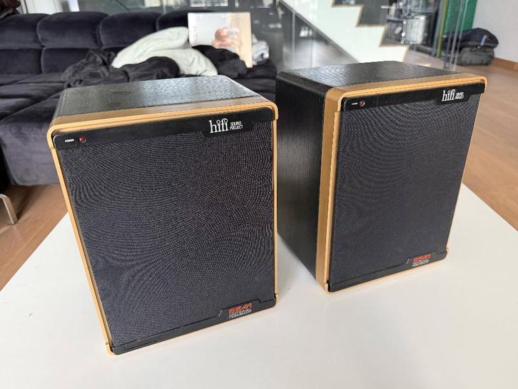 Philips Aristona MFB 6541 (22RH541) actieve speakers, Audio, Tv en Foto, Luidsprekers, Gebruikt, Front, Rear of Stereo speakers