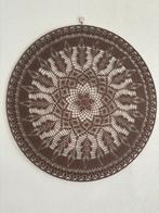 Prachtige zelf gehaakte mandala. 85 cm groen. Bruin., Huis en Inrichting, Ophalen of Verzenden, Nieuw