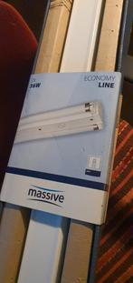 Gratis ophalen: dubbele TL-balk 123cm incl. lampen, Huis en Inrichting, Lampen | Losse lampen, Gebruikt, Overige typen, Bipin of Steekvoet