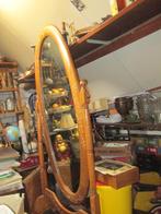 antieke staande ovale spiegel, Antiek en Kunst, Antiek | Spiegels, 50 tot 100 cm, 150 tot 200 cm, Ophalen, Ovaal