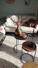 Set salontafels / bijzettafels nieuwstaat!, Huis en Inrichting, Minder dan 55 cm, Metaal of Aluminium, Rond, Zo goed als nieuw