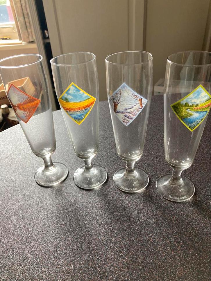 4 Heineken 4 jaargetijden bierglazen, Verzamelen, Glas en Borrelglaasjes, Nieuw, Bierglas, Ophalen of Verzenden
