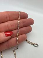 R286 Prachtige zilveren ketting gedraaid tricolor, Sieraden, Tassen en Uiterlijk, Kettingen, Ophalen of Verzenden, Nvt, Nvt, Zilver