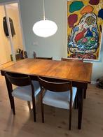 Vintage Jaren 70’ Deens design tafel en stoelen, Huis en Inrichting, Tafels | Eettafels, Ophalen, Gebruikt, 100 tot 150 cm, 50 tot 100 cm
