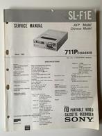 Service Manual Sony SL-F1E videorecorder, Audio, Tv en Foto, Videospelers, Ophalen of Verzenden, Betamax-speler of -recorder