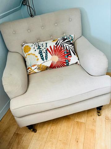 Linnen riviera maison achtige fauteuils- creme beschikbaar voor biedingen