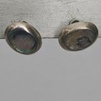 Abalone zilver oorbellen, Sieraden, Tassen en Uiterlijk, Oorbellen, Ophalen of Verzenden, Gebruikt, Zilver, Zilver