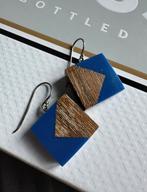 Zsiska oorbellen blauw/bruin, Verzenden, Nieuw, Blauw, Overige materialen