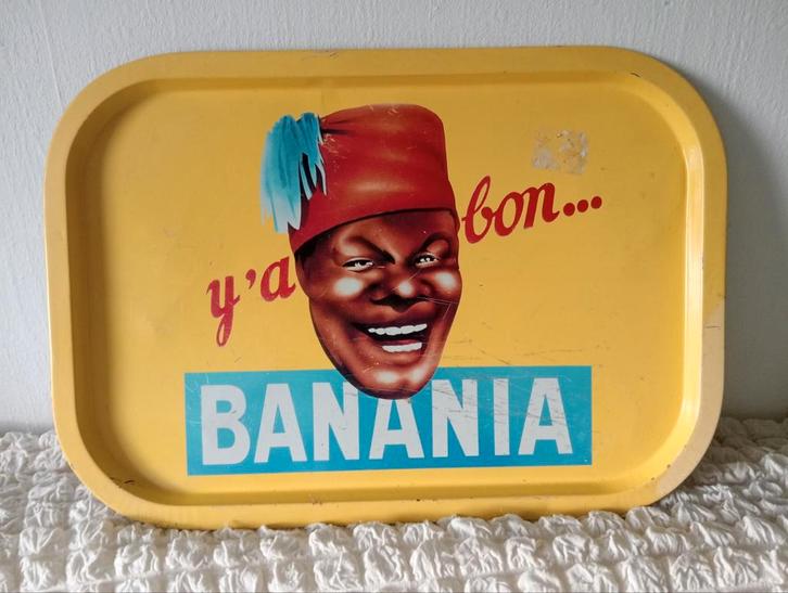 Vintage Banania Emaille Reclamebord, Antiek en Kunst, Antiek | Schalen, Ophalen of Verzenden