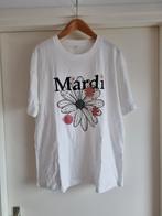 Katoenen T-shirt met Mardi print maat XL, Wit, Maat 46/48 (XL) of groter, Nieuw, Ophalen of Verzenden