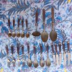 Bestek, brons-kleurig houten steel 70er jaren? Rozenhout?, Antiek en Kunst, Ophalen