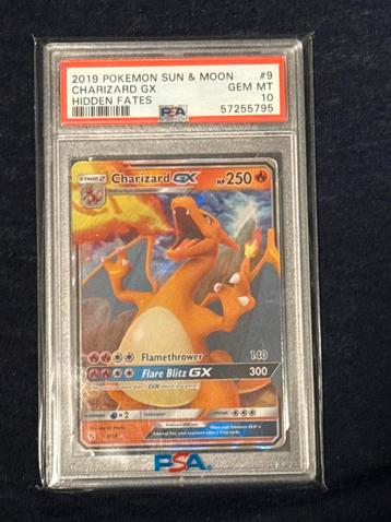 ZELDZAAM : Charizard GX 2019 Sun & Moon Hidden Fates PSA 10 beschikbaar voor biedingen