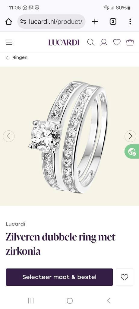 4 Lucardi ringen maat 20, Sieraden, Tassen en Uiterlijk, Ringen, Zo goed als nieuw, Dame, Goud, Ophalen of Verzenden